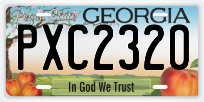 GA license plate PXC2320