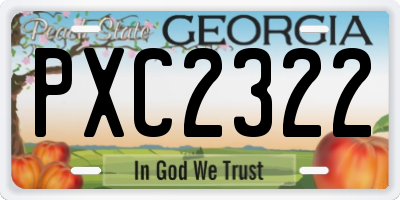 GA license plate PXC2322