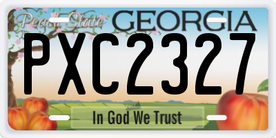GA license plate PXC2327