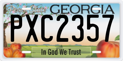 GA license plate PXC2357