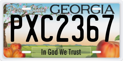 GA license plate PXC2367