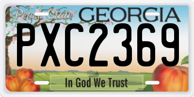 GA license plate PXC2369