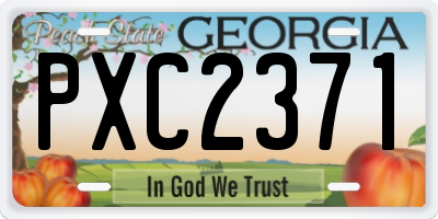 GA license plate PXC2371