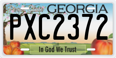 GA license plate PXC2372