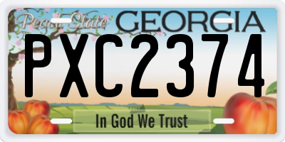 GA license plate PXC2374