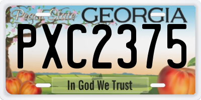 GA license plate PXC2375