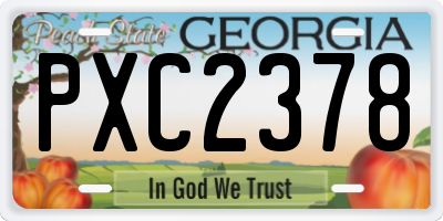 GA license plate PXC2378