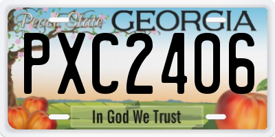 GA license plate PXC2406