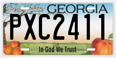 GA license plate PXC2411
