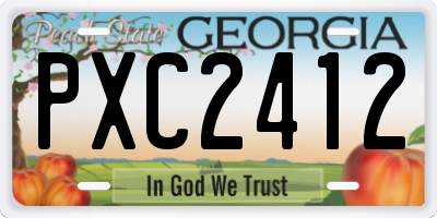 GA license plate PXC2412