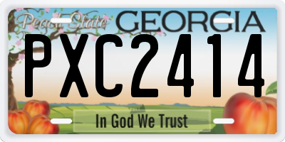 GA license plate PXC2414