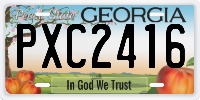 GA license plate PXC2416