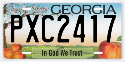 GA license plate PXC2417