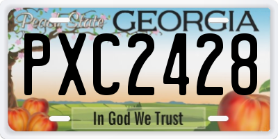 GA license plate PXC2428