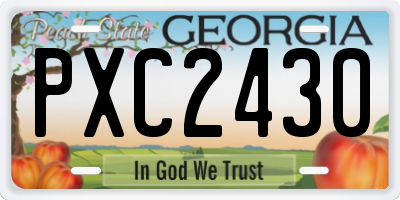 GA license plate PXC2430