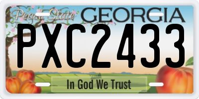 GA license plate PXC2433