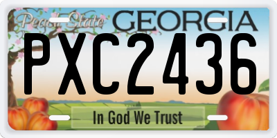 GA license plate PXC2436