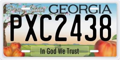 GA license plate PXC2438