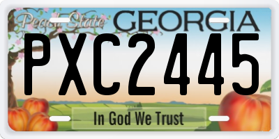 GA license plate PXC2445