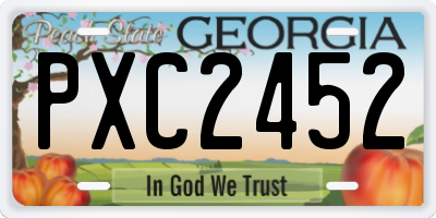 GA license plate PXC2452