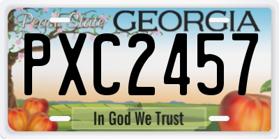 GA license plate PXC2457