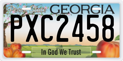 GA license plate PXC2458