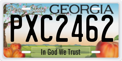 GA license plate PXC2462