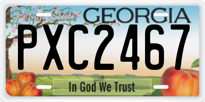 GA license plate PXC2467