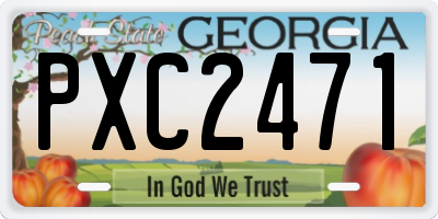 GA license plate PXC2471