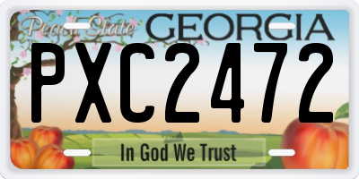 GA license plate PXC2472