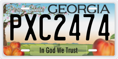 GA license plate PXC2474