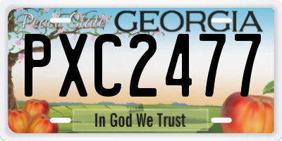 GA license plate PXC2477