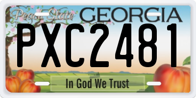 GA license plate PXC2481