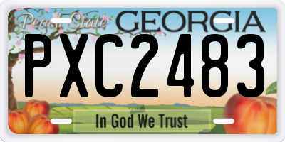 GA license plate PXC2483