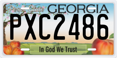 GA license plate PXC2486