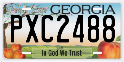 GA license plate PXC2488