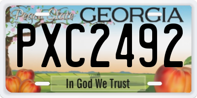 GA license plate PXC2492
