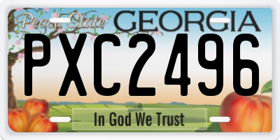 GA license plate PXC2496
