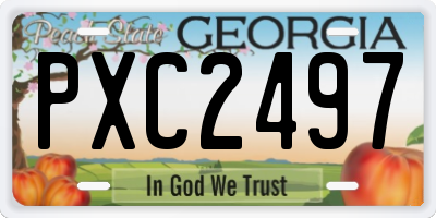 GA license plate PXC2497