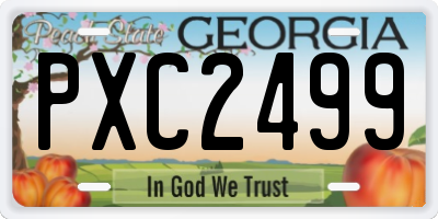 GA license plate PXC2499