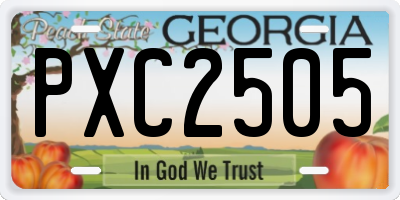 GA license plate PXC2505