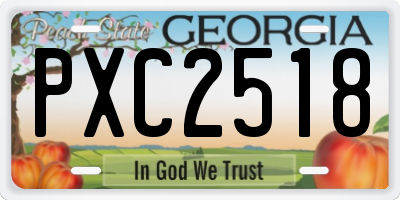 GA license plate PXC2518