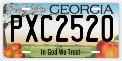 GA license plate PXC2520