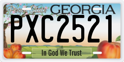 GA license plate PXC2521