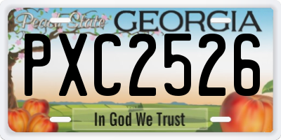 GA license plate PXC2526