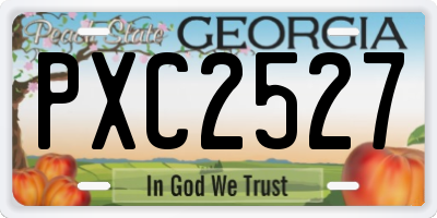 GA license plate PXC2527