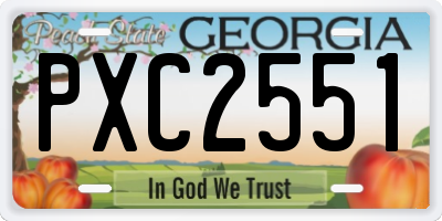 GA license plate PXC2551