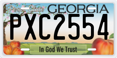 GA license plate PXC2554