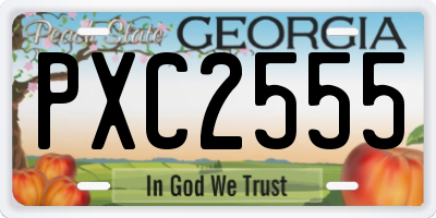 GA license plate PXC2555