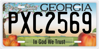 GA license plate PXC2569